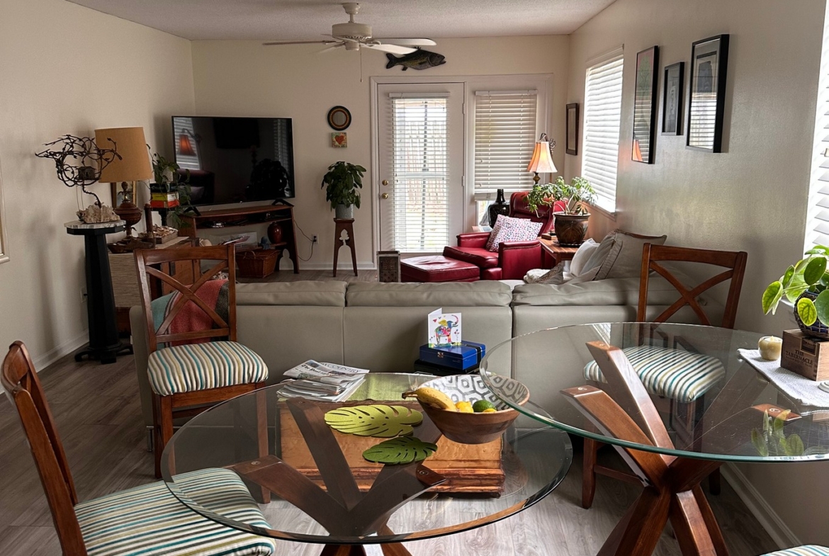 Dining area of condo