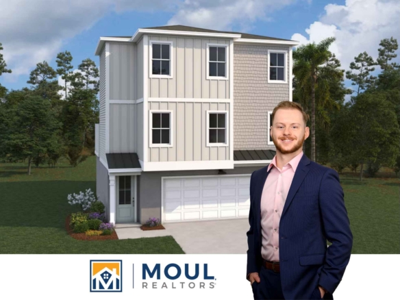 Agent in front of Cypress model - 14 Lone Cypress Trail